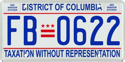 DC license plate FB0622