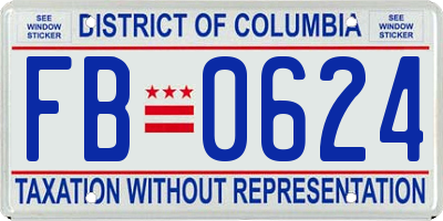 DC license plate FB0624