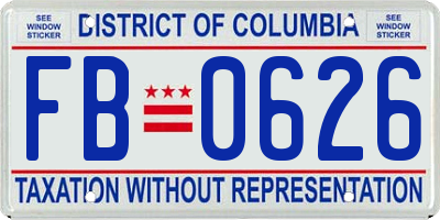 DC license plate FB0626