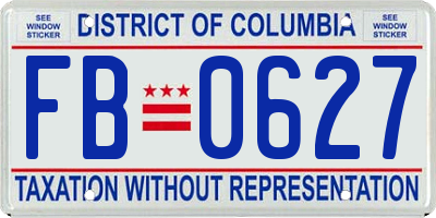 DC license plate FB0627