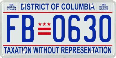 DC license plate FB0630