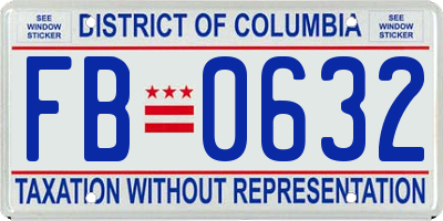 DC license plate FB0632