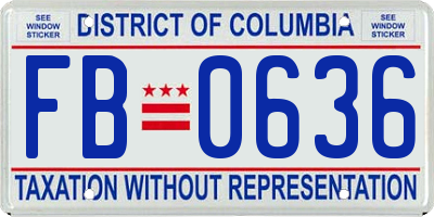 DC license plate FB0636