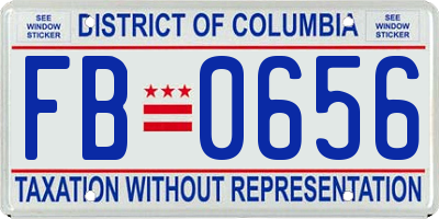 DC license plate FB0656