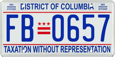 DC license plate FB0657