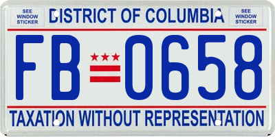 DC license plate FB0658