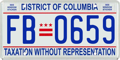 DC license plate FB0659