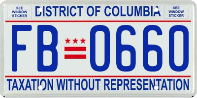 DC license plate FB0660