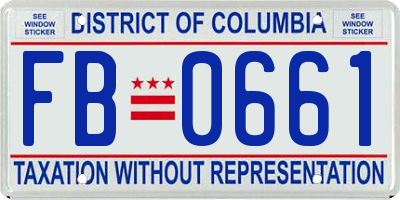 DC license plate FB0661