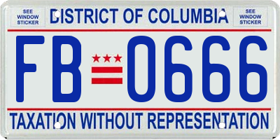 DC license plate FB0666