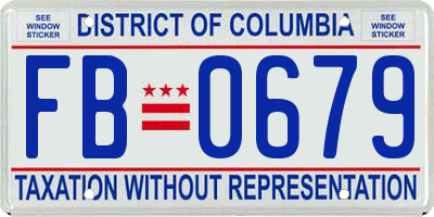 DC license plate FB0679