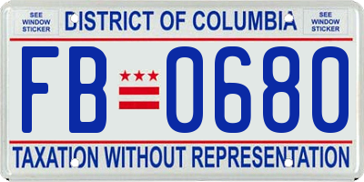 DC license plate FB0680