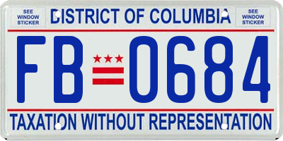 DC license plate FB0684