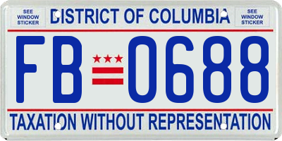 DC license plate FB0688