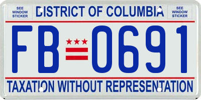 DC license plate FB0691