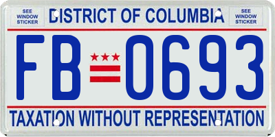 DC license plate FB0693