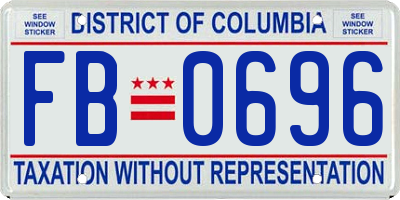 DC license plate FB0696