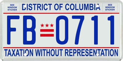 DC license plate FB0711