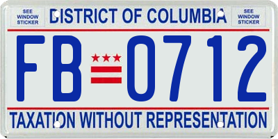 DC license plate FB0712