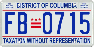 DC license plate FB0715