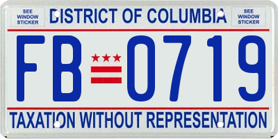 DC license plate FB0719