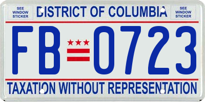 DC license plate FB0723