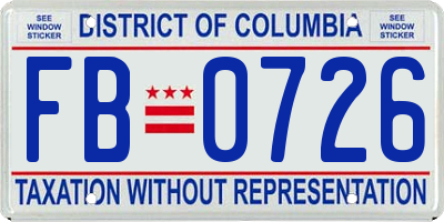 DC license plate FB0726