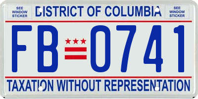 DC license plate FB0741