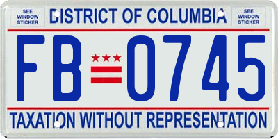 DC license plate FB0745