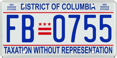 DC license plate FB0755