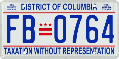 DC license plate FB0764