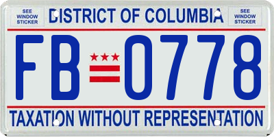 DC license plate FB0778