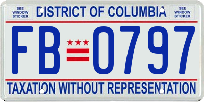 DC license plate FB0797