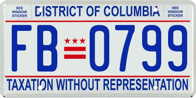 DC license plate FB0799