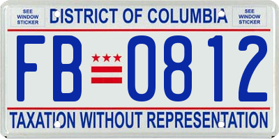 DC license plate FB0812