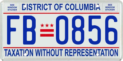 DC license plate FB0856