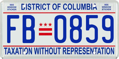 DC license plate FB0859