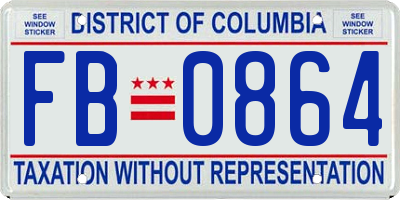 DC license plate FB0864