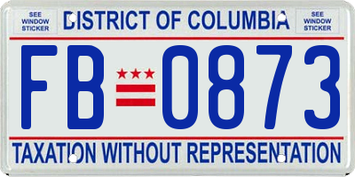 DC license plate FB0873