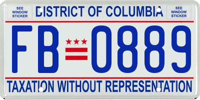 DC license plate FB0889