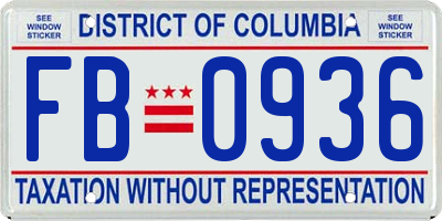 DC license plate FB0936