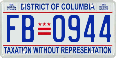 DC license plate FB0944