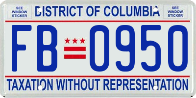 DC license plate FB0950