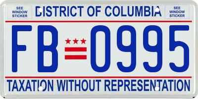 DC license plate FB0995