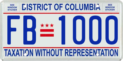 DC license plate FB1000