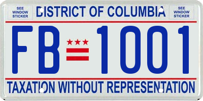 DC license plate FB1001