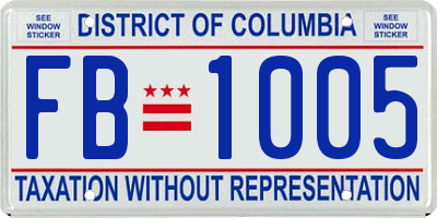 DC license plate FB1005