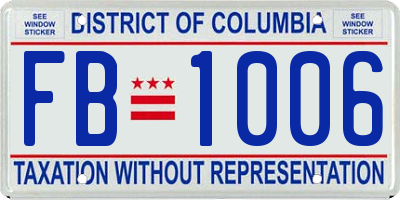 DC license plate FB1006