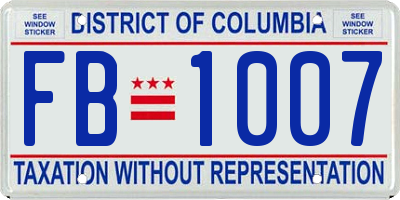 DC license plate FB1007