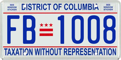 DC license plate FB1008